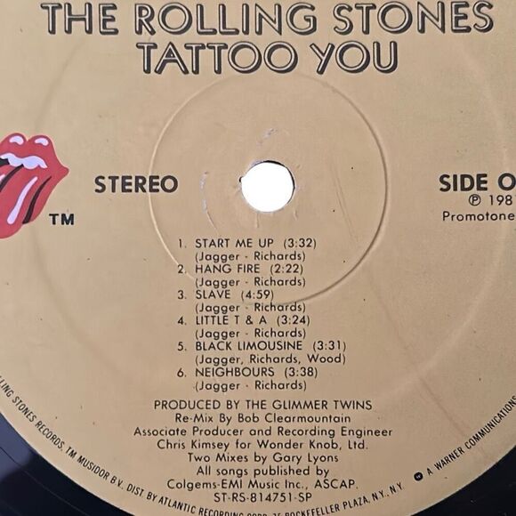 Vtg Rolling Stones Records COC 16052 The Rolling Stones Tattoo You 1981 Vinyl LP - Picture 5 of 8